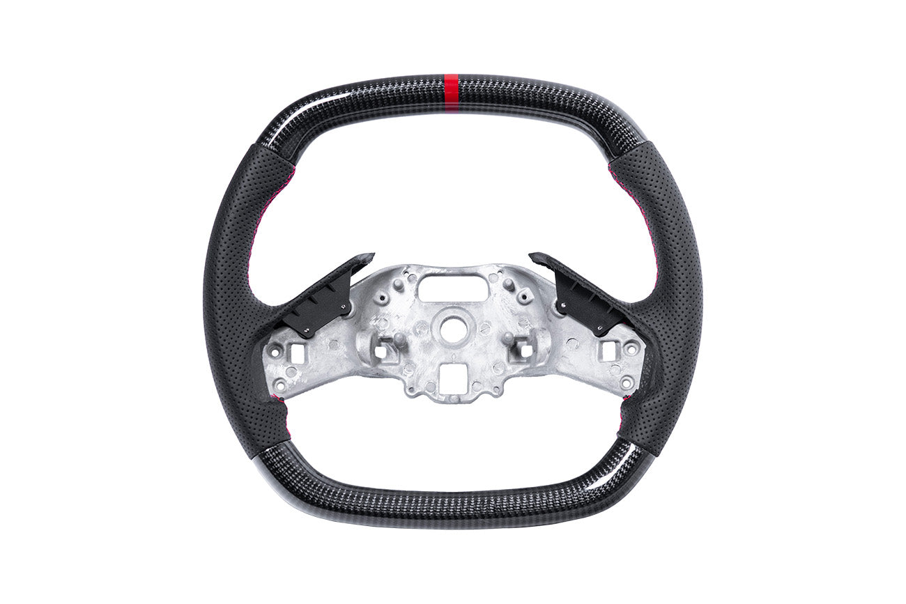 2020-Present Chevrolet Corvette C8 - Carbon Fiber Red Stripe Steering Wheel