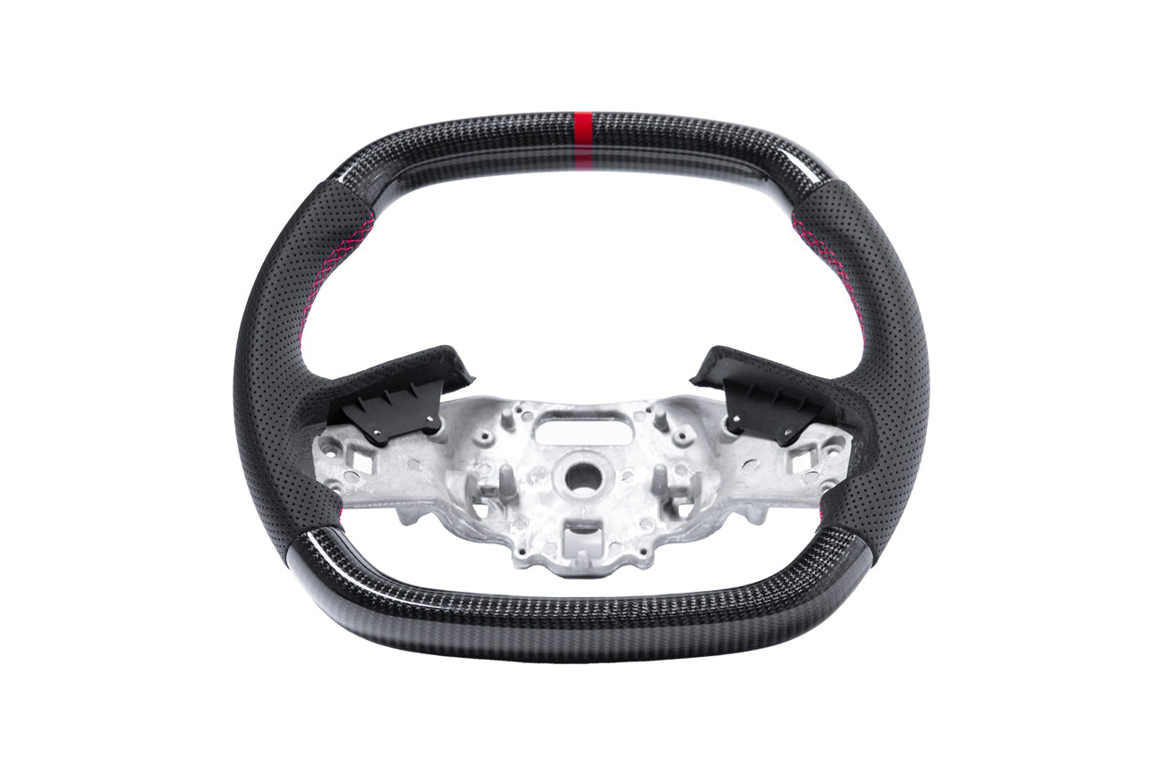 2020-Present Chevrolet Corvette C8 - Carbon Fiber Red Stripe Steering Wheel