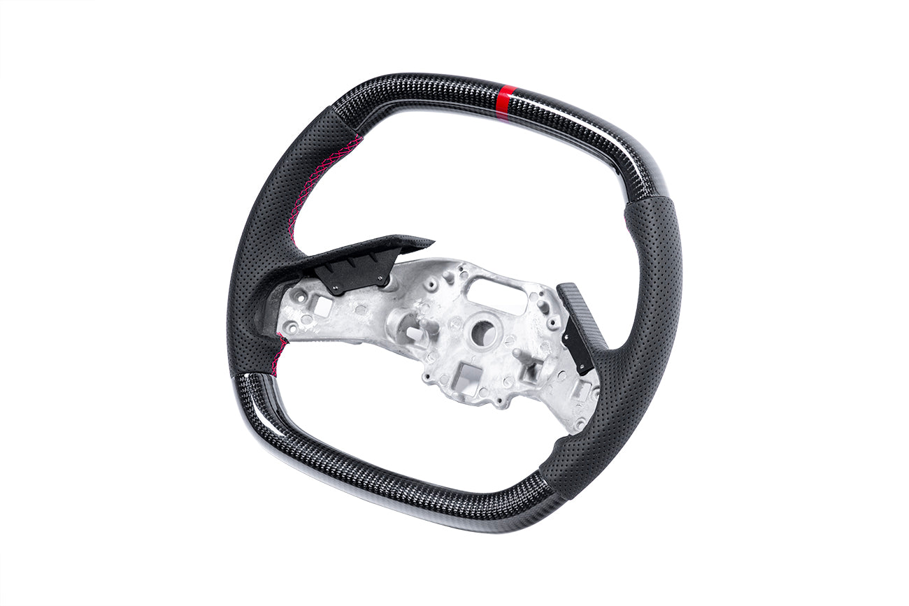 2020-Present Chevrolet Corvette C8 - Carbon Fiber Red Stripe Steering Wheel