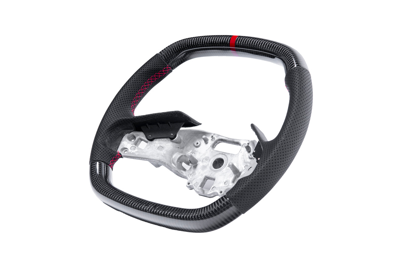 2020-Present Chevrolet Corvette C8 - Carbon Fiber Red Stripe Steering Wheel
