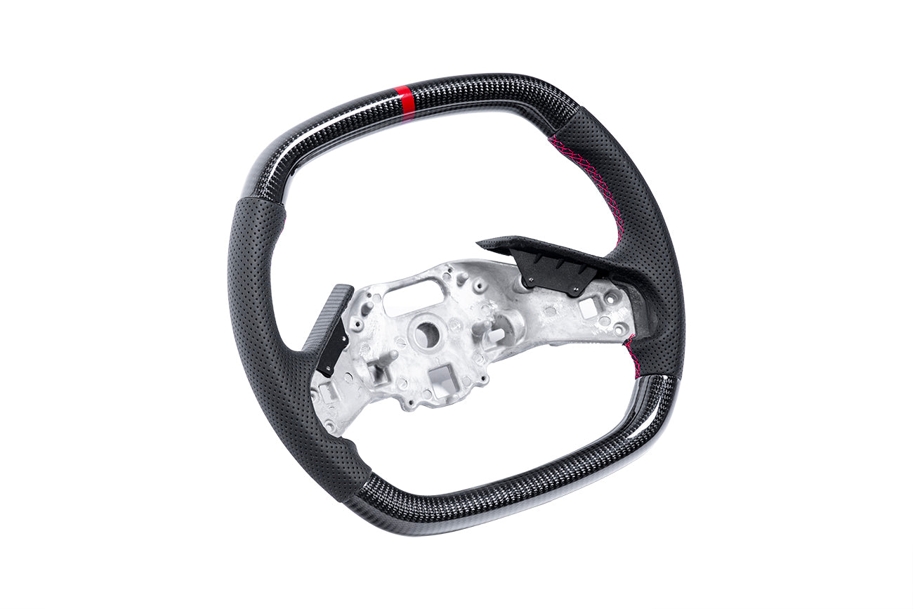 2020-Present Chevrolet Corvette C8 - Carbon Fiber Red Stripe Steering Wheel