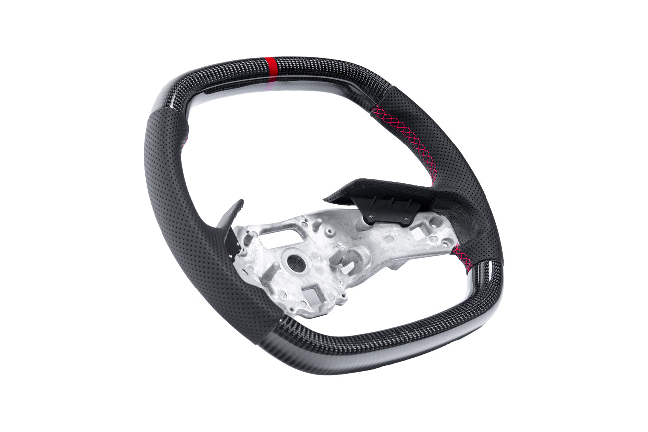 2020-Present Chevrolet Corvette C8 - Carbon Fiber Red Stripe Steering Wheel