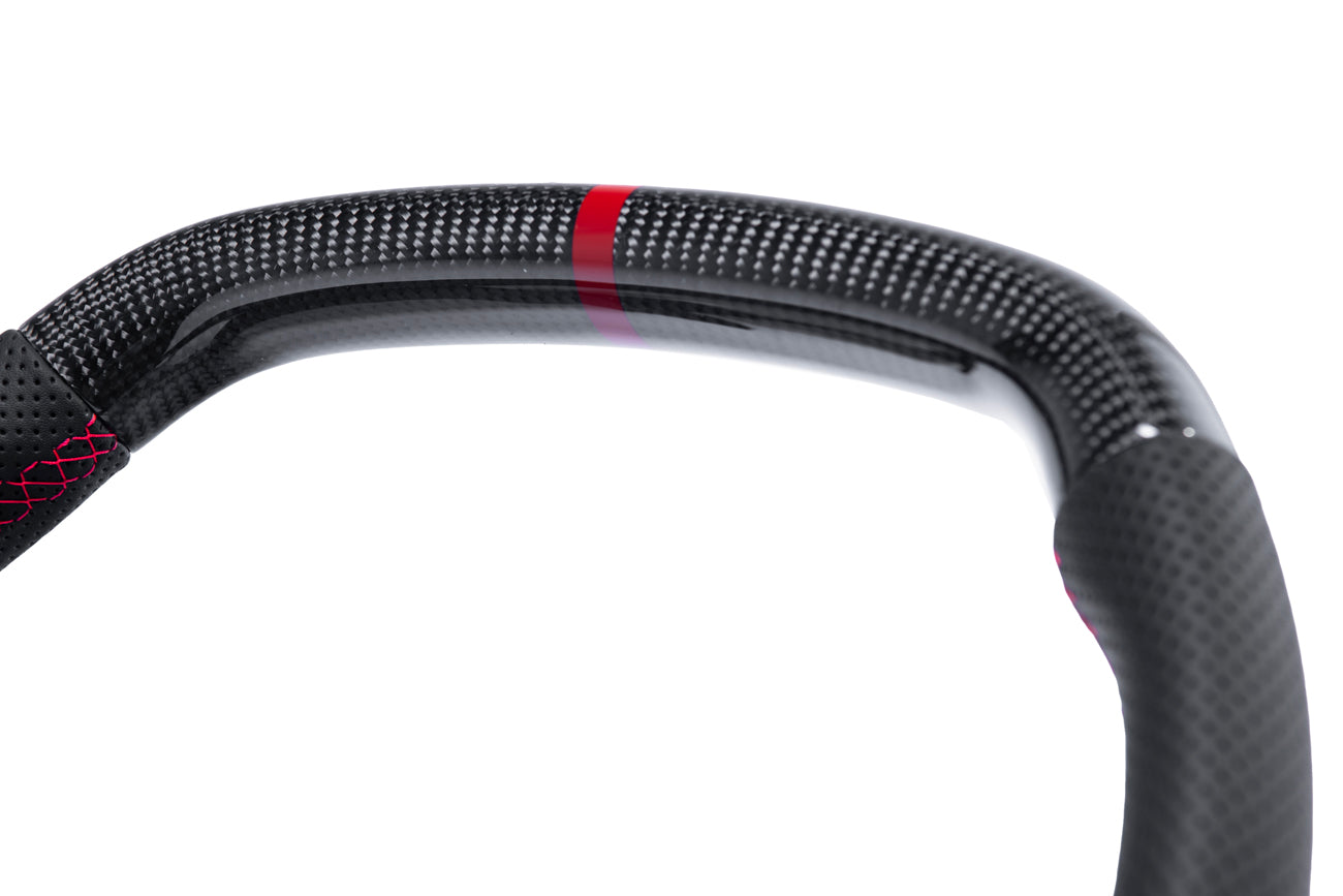 2020-Present Chevrolet Corvette C8 - Carbon Fiber Red Stripe Steering Wheel