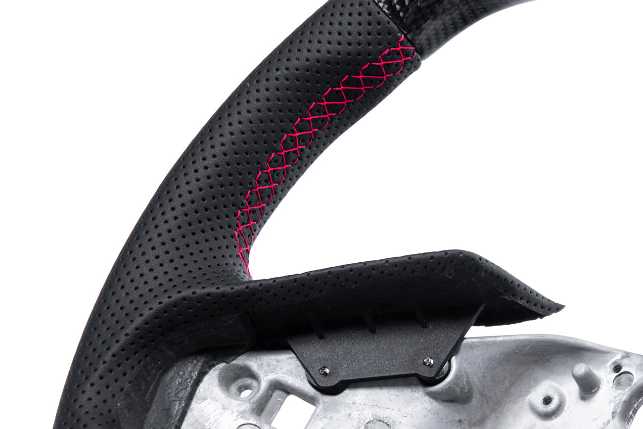 2020-Present Chevrolet Corvette C8 - Carbon Fiber Red Stripe Steering Wheel