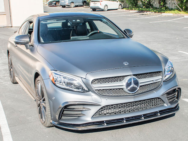 2019-Up C205 W205 Mercedes C-Class AMG Factory Style Carbon Fiber Front Air Vent Cover Pair