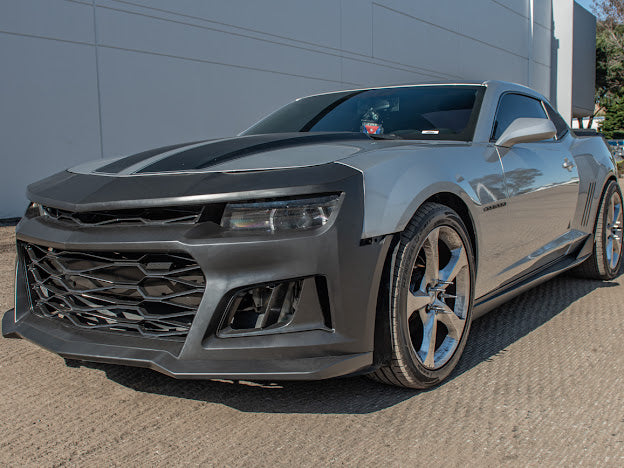 2014-2015 5th Gen Camaro - ZL1 Style Front Bumper Kit For Camaro Upper Lower Grille Badgeless W/O Fog Light