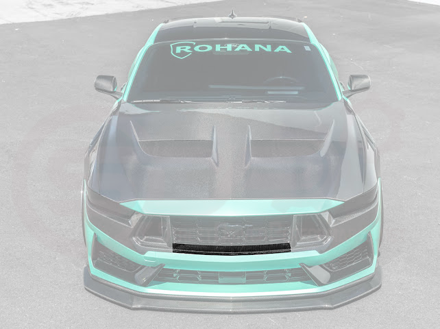 2024-Up Ford Mustang S650 Dark Horse | CARBON FIBER Front Upper Grille Insert Trim Pair