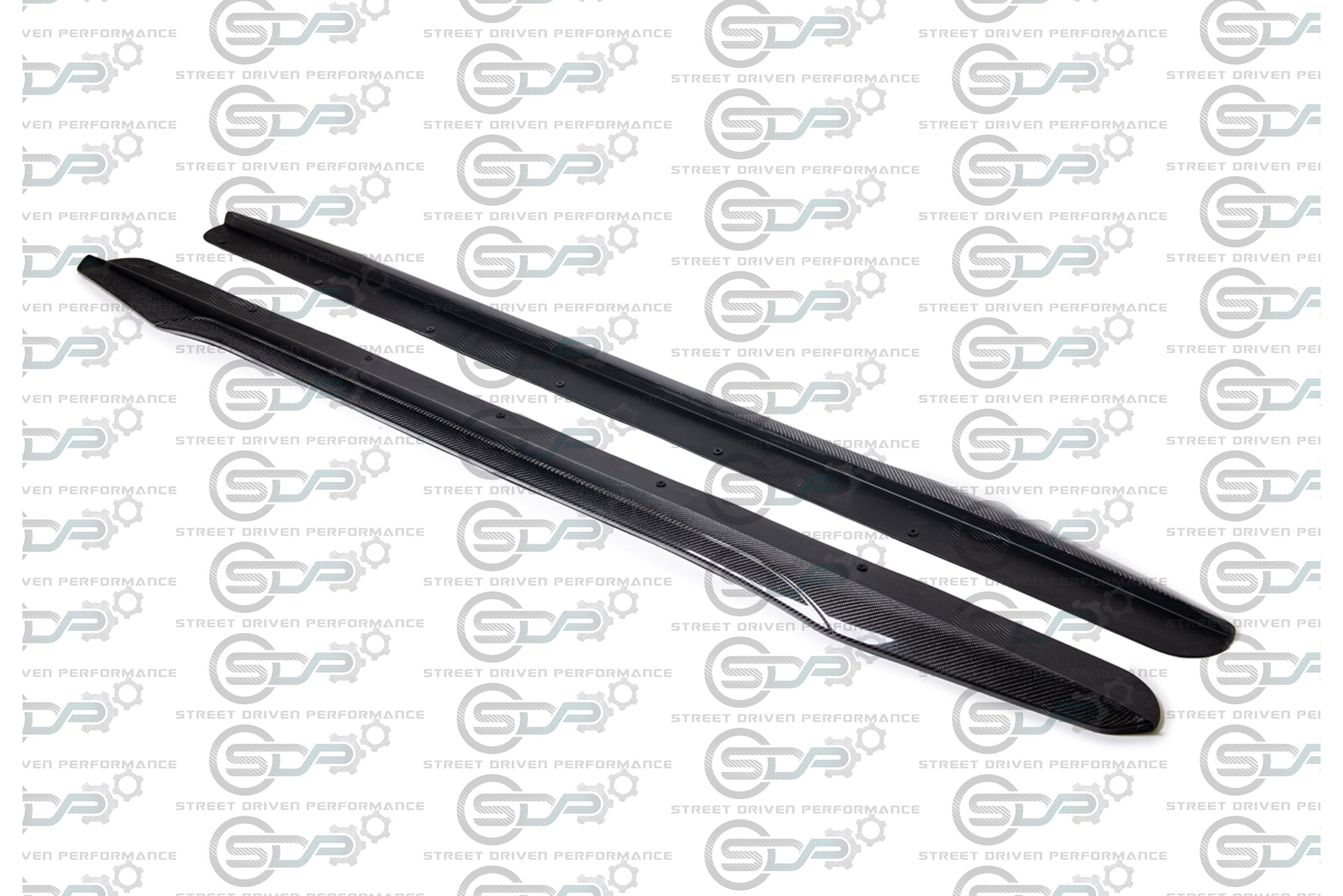 2009-2015 CADILLAC CTS-V CARBON FIBER FRONT SPLITTER & SIDE SKIRTS ROCKER PANELS GROUND EFFECTS