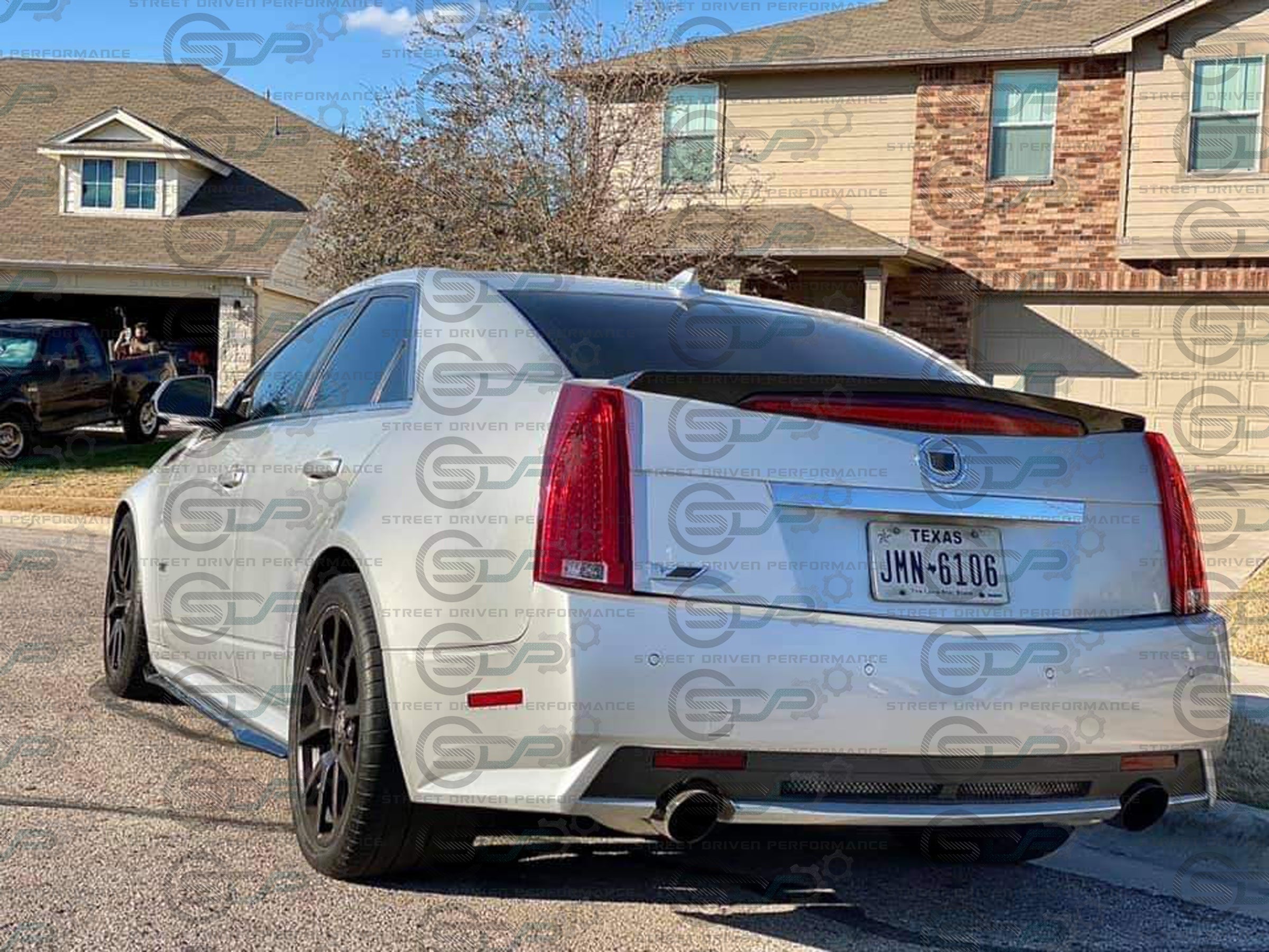 2009-2015 CADILLAC CTS-V CARBON FIBER FRONT SPLITTER & SIDE SKIRTS ROCKER PANELS GROUND EFFECTS