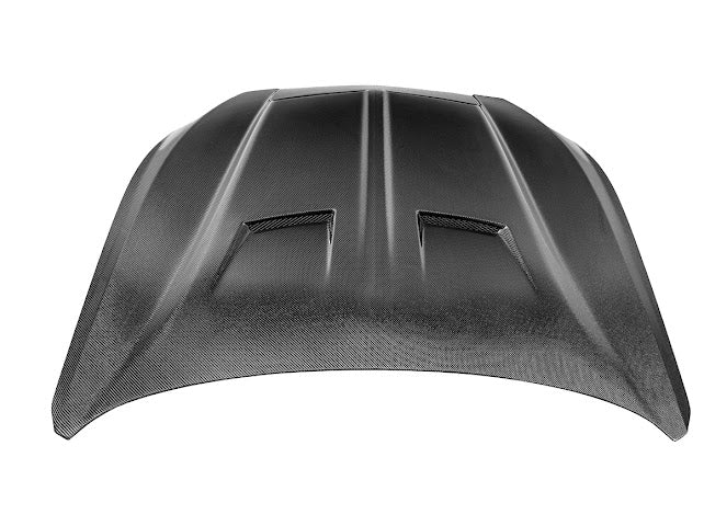2024-UP FORD MUSTANG S650 | S550 SUPER SNAKE STYLE CARBON FIBER FRONT VENTED HOOD