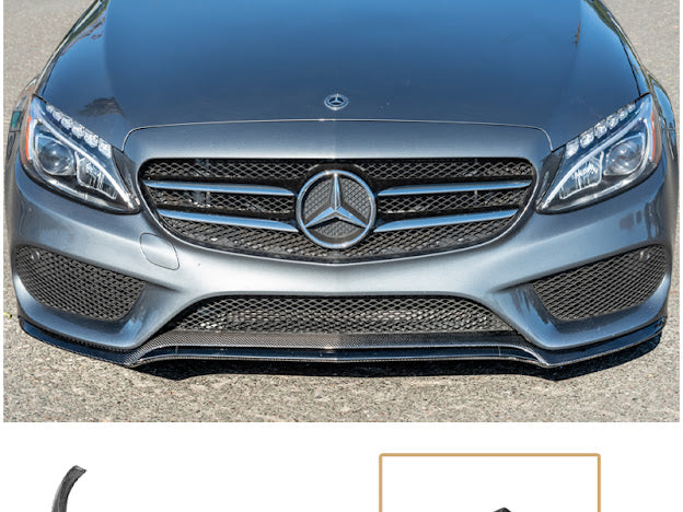 2015-2018 W205 Mercedes C-Class AMG Sport CARBON FIBER Front Bumper Lower Lip Splitter Ground Effects