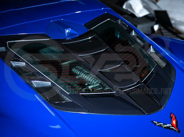 2020+ CORVETTE C8 ALL MODELS | ZR1 STYLE CARBON FLASH REAR WINDOW HATCH VENT LOUVER COVER