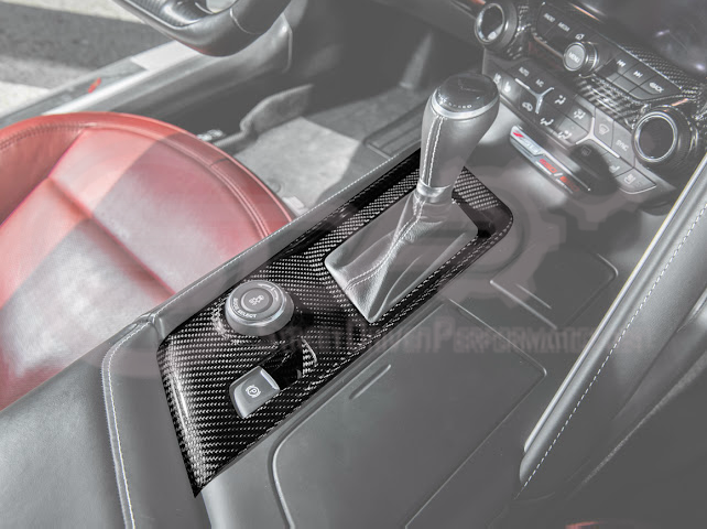 2014-2019 CHEVROLET CORVETTE C7 | FACTORY STYLE DRY CARBON FIBER CENTER CONSOLE SHIFTER TRIM PLATE COVER OVERLAY