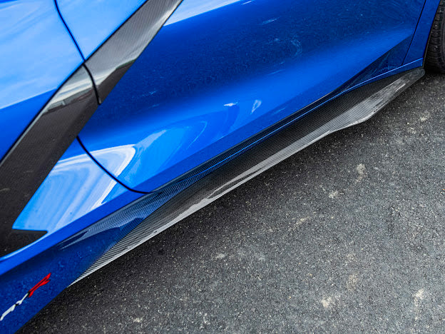 2020+ CHEVROLET CORVETTE C8 STINGRAY | Z06 PACKAGE SIDE SKIRTS ROCKER PANELS GROUND EFFECTS