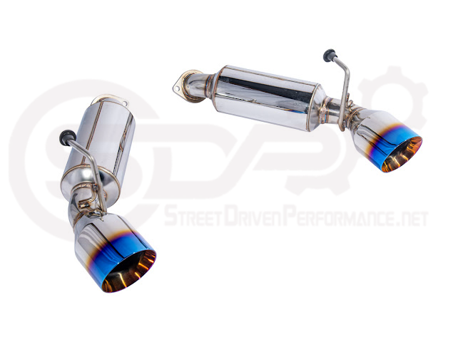 (2014-2016 INFINITI Q60 MUFFLER AXLE BACK EXHAUST (ANDOLIZED SILVER OR BURNT BLUE TIPS)