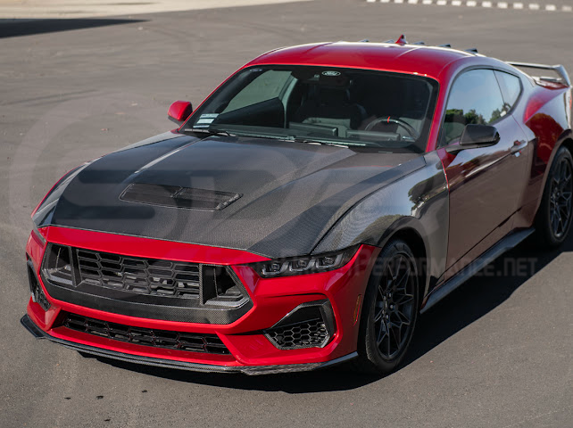 2024-Up Ford Mustang S650 | Factory Style CARBON FIBER Front Hood with Hood Vent (2 versions)