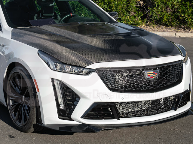 2022-UP CADILLAC CT5-V BLACKWING SEDAN | CARBON FIBER FACTORY EXTENDED STYLE FRONT LIP SPLITTER GROUND EFFECTS