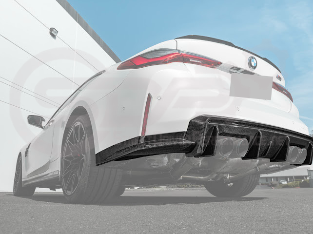 2021-PRESENT BMW G82/G83 M4 | 3D STYLE CARBON FIBER REPLACEMENT 3PCS REAR DIFFUSER APRON