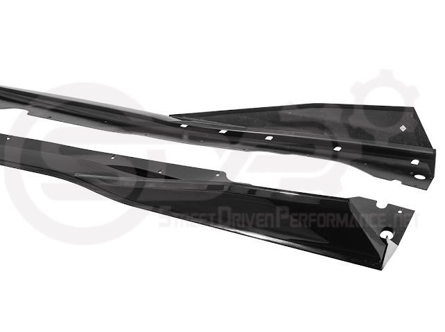 2020-UP CORVETTE C8 STINGRAY & Z51 | 5VM STYLE 2PCS GLOSSY BLACK SIDE SKIRTS ROCKER PANEL GROUND EFFECTS