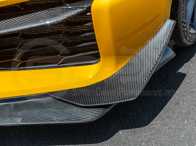 2023-UP CORVETTE C8 Z06 | Z07 EXTENDED PACKAGE CARBON FIBER FRONT LIP SPLITTER & CANARDS GROUND EFFECTS