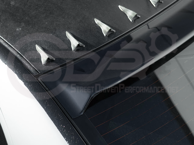 2003-2008 Toyota Corolla | JDM Tape-On Tinted Black Rear Roof Window Visor Guard