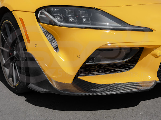 2020-Up Toyota GR Supra A90 A91 | A91 Package CARBON FIBER 3 Piece Front Bumper Lip Splitter Ground Effects