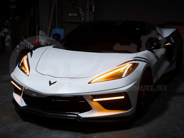 2020-UP CORVETTE C8 STINGRAY & Z51 | SEQUENTIAL FRONT GRILLE LED DRL LIGHT BAR BEZEL INSERTS PAIR