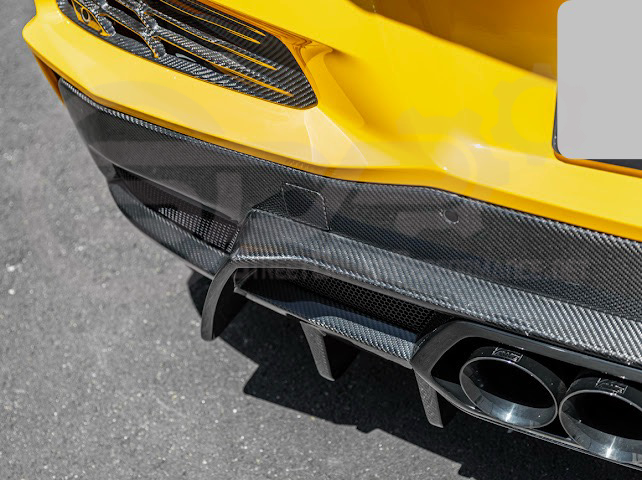 2023-UP CHEVROLET CORVETTE C8 Z06 | SDP PERFORMANCE PACKAGE CARBON FIBER REAR BUMPER FINNED DIFFUSER