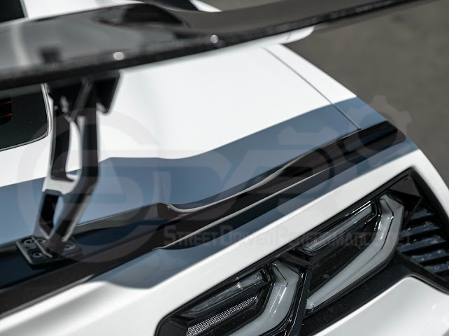 2014-2019 CHEVROLET CORVETTE C7  | EXTENDED REAR HIGH SPOILER WITH WING RISER