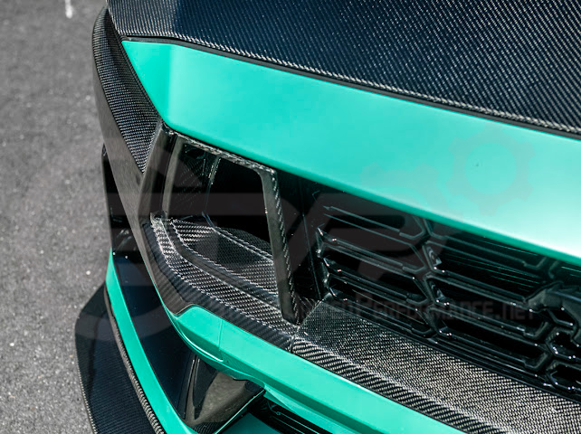 2024-Up Ford Mustang S650 Dark Horse | CARBON FIBER Front Upper Grille Insert Trim Pair