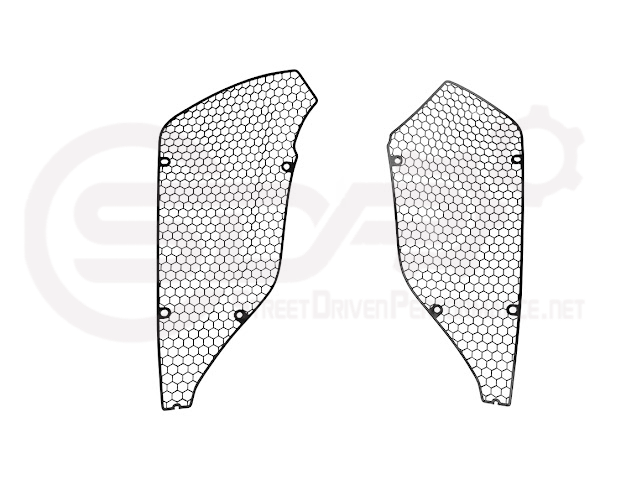 2023-Up Corvette C8 Z06 & E-Ray | Aluminum Black Rear Side Intake Mesh Grille Inserts Pair