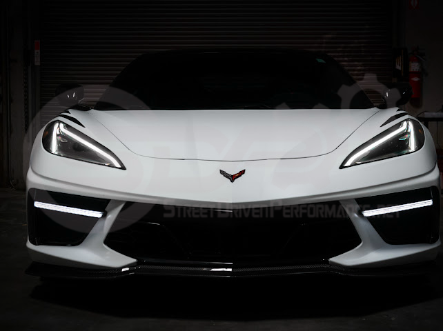 2020-UP CORVETTE C8 STINGRAY & Z51 | SEQUENTIAL FRONT GRILLE LED DRL LIGHT BAR BEZEL INSERTS PAIR