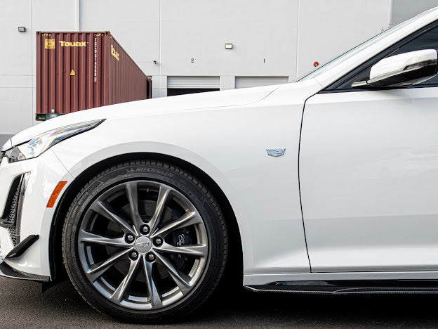 2020-2024 CADILLAC CT5-V & CT5 SPORT | BLACKWING PACKAGE CARBON FIBER FRONT LIP SPLITTER CANARDS