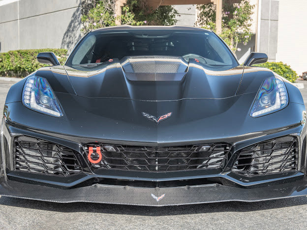 2019 CHEVROLET CORVETTE C7 ZR1 CARBON FIBER FRONT SPLITTER SIDE WINGLET EXTENSIONS (PAIR)
