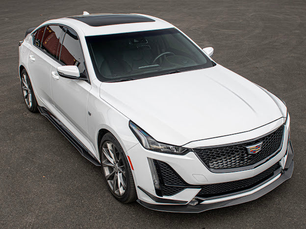 2020-2024 CADILLAC CT5-V & CT5 SPORT | BLACKWING PACKAGE CARBON FIBER FRONT LIP SPLITTER CANARDS