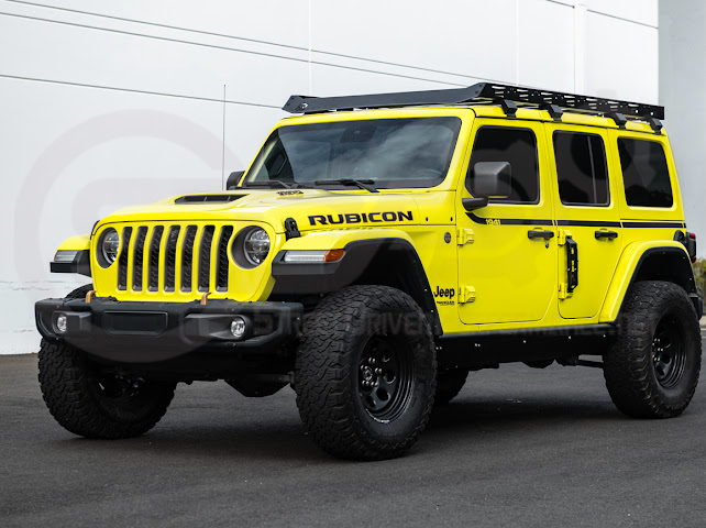 2018-UP JEEP WRANGLER JL & 2020-PRESENT JEEP GLADIATOR JT | CARBON STEEL BLACK TOP ROOF CARGO RACK (FULL & HALF LENGTH)