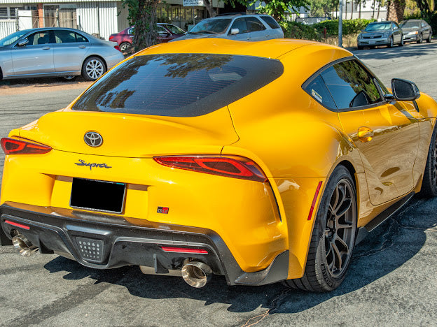 2020-PRESENT TOYOTA GR SUPRA A90 A91 | NON RESONATED CAT BACK EXHAUST WITH BURNT BLUE TIPS