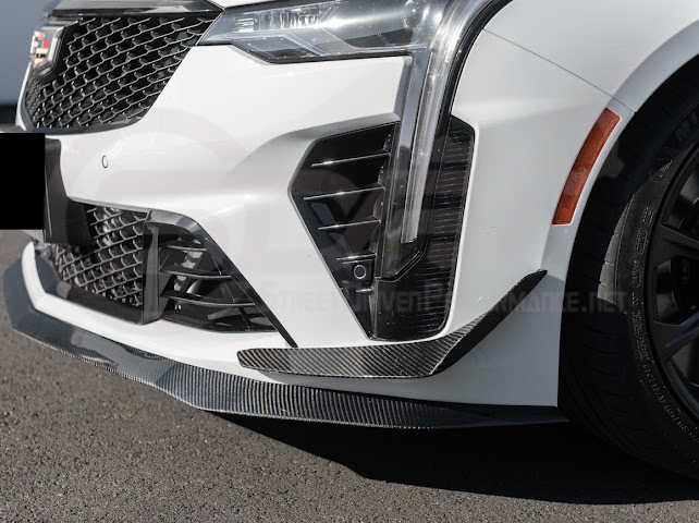 2020-UP CADILLAC CT4 BLACK WING | CARBON FIBER FRONT BUMPER CANARDS