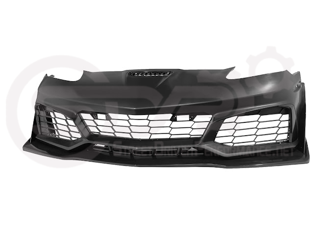 2005-2013 Corvette C6 Z06 | C7 ZR1 Style Primer Black Front Bumper Conversion Kit Replacement