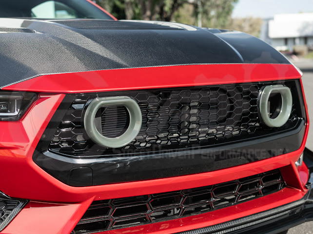 2024-UP FORD MUSTANG ECOBOOST & GT | GTV STYLE FRONT UPPER GRILLE LED AIR INTAKES