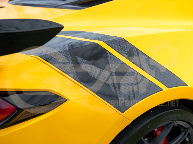 2020-UP CORVETTE C8 REAR FENDERS RACING STRIPES DECALS