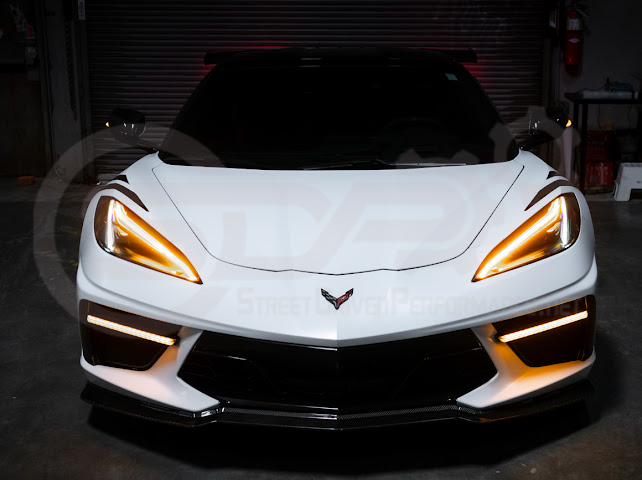 2020-UP CORVETTE C8 STINGRAY & Z51 | SEQUENTIAL FRONT GRILLE LED DRL LIGHT BAR BEZEL INSERTS PAIR