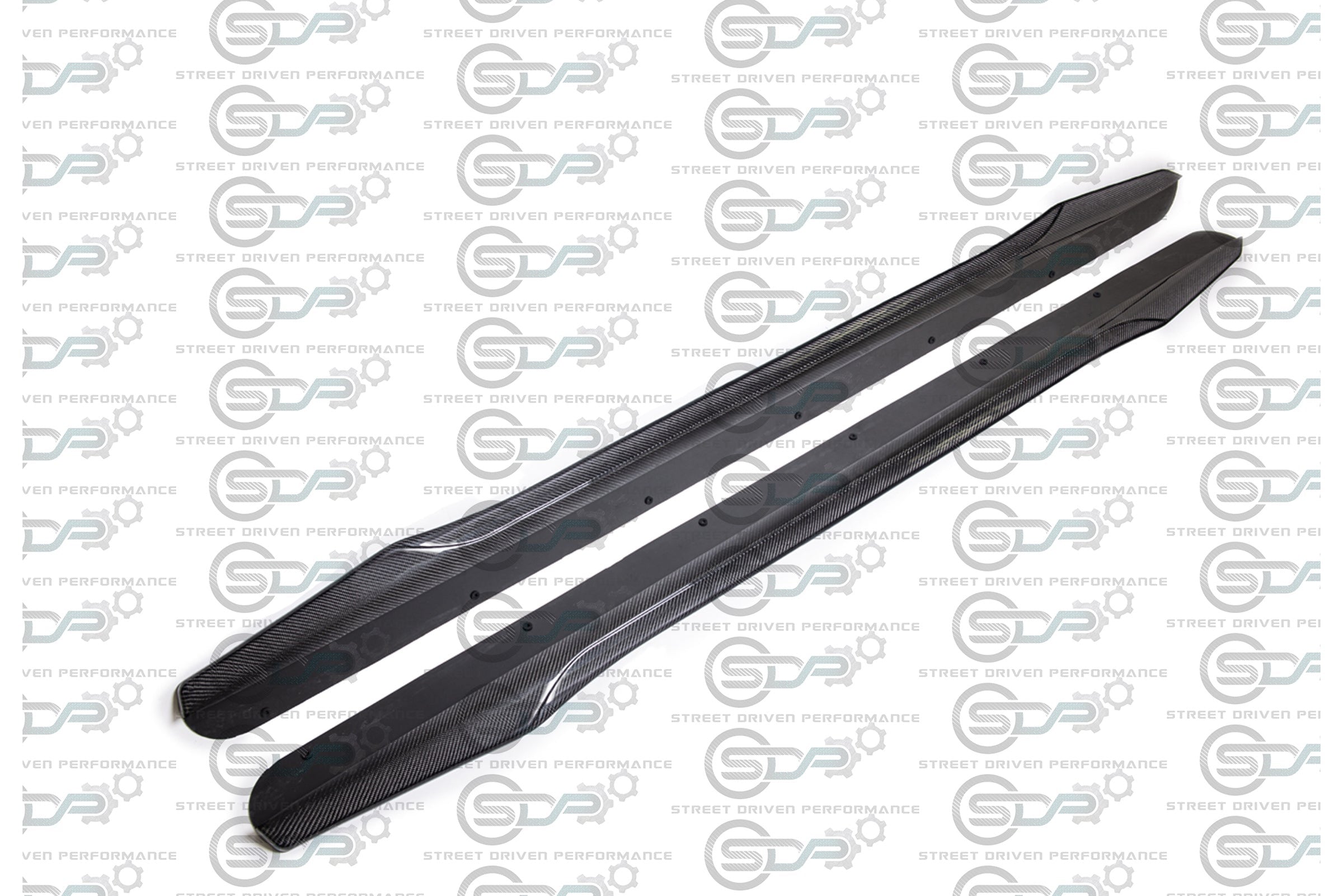 2009-2015 CADILLAC CTS-V CARBON FIBER FRONT SPLITTER & SIDE SKIRTS ROCKER PANELS GROUND EFFECTS