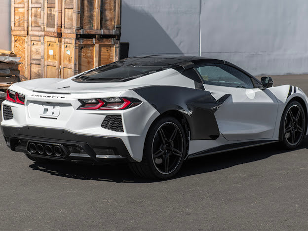 2020-Up Corvette C8 | Z06 Style Rear Center Quad Tips Exhaust Exit Grille Diffuser