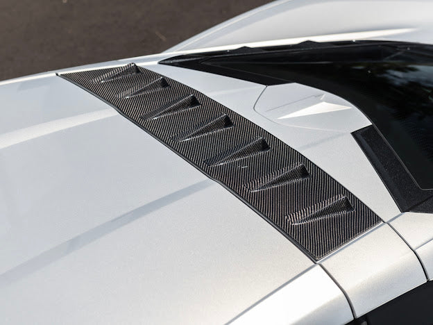 2020+ CHEVROLET CORVETTE C8 COUPE | CARBON FIBER REAR ROOF WING SPOILER VORTEX GENERATORS