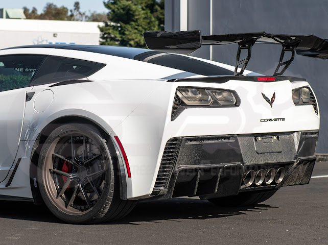 2014-2019 CHEVROLET CORVETTE C7 | ZR1 ZTK CONVERSION PACKAGE REAR SPOILER HIGH WING WITH WING RISER