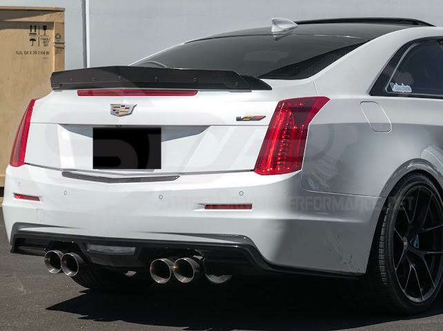 2015-2019 CADILLAC ATS / ATS-V COUPE | FACTORY STYLE CARBON FIBER REAR TRUNK DECKLID APPLIQUÉ INSERT TRIM REPLACEMENT
