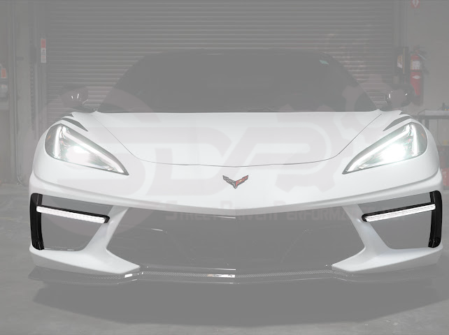 2020-UP CORVETTE C8 STINGRAY & Z51 | SEQUENTIAL FRONT GRILLE LED DRL LIGHT BAR BEZEL INSERTS PAIR