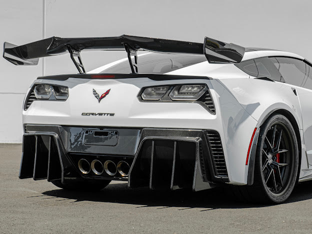 2014-2019 CORVETTE C7 | CARBON FIBER ZR1 EXTENDED REAR SPOILER HIGH WING