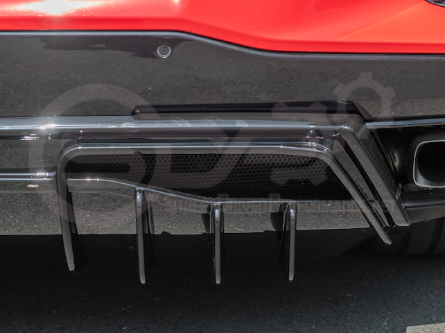 2020-UP CHEVROLET CORVETTE C8 GLOSSY BLACK REAR *ADD-ON*  BUMPER DIFFUSER